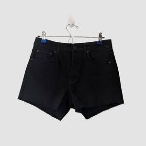 Antonio Melani Bayleigh Denim Black Button Fly Cutoff Shorts Size 6 NWT